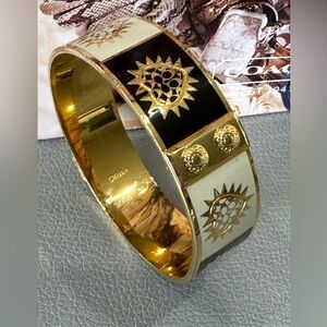 Coach X Tony Duquette Limited Edition Heart Bracelet Black Gold Ivory